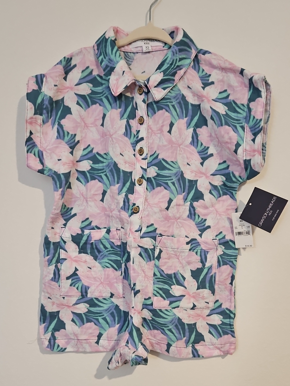 Grayson Threads Pink Floral Romper
